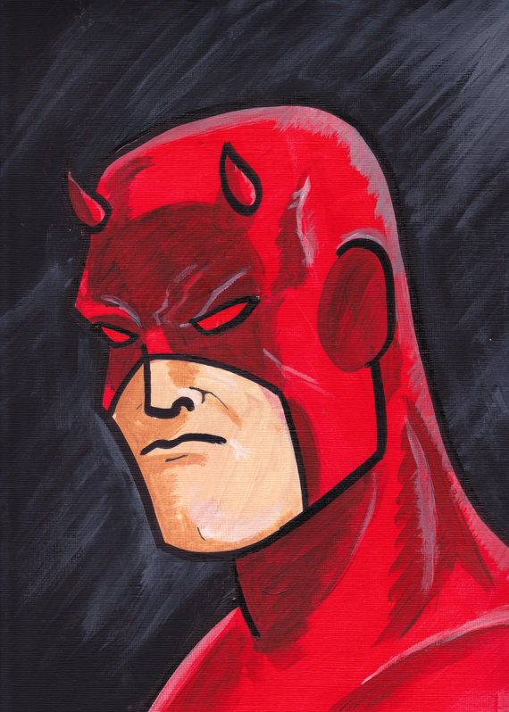 570x798 Daredevil Painting Acrylic 9 X 12 - Daredevil Painting