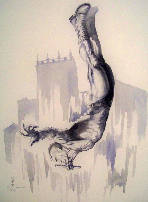 576x787 Daredevil Leap Of Faith By Meador On Superheroes - Daredevil White Painting
