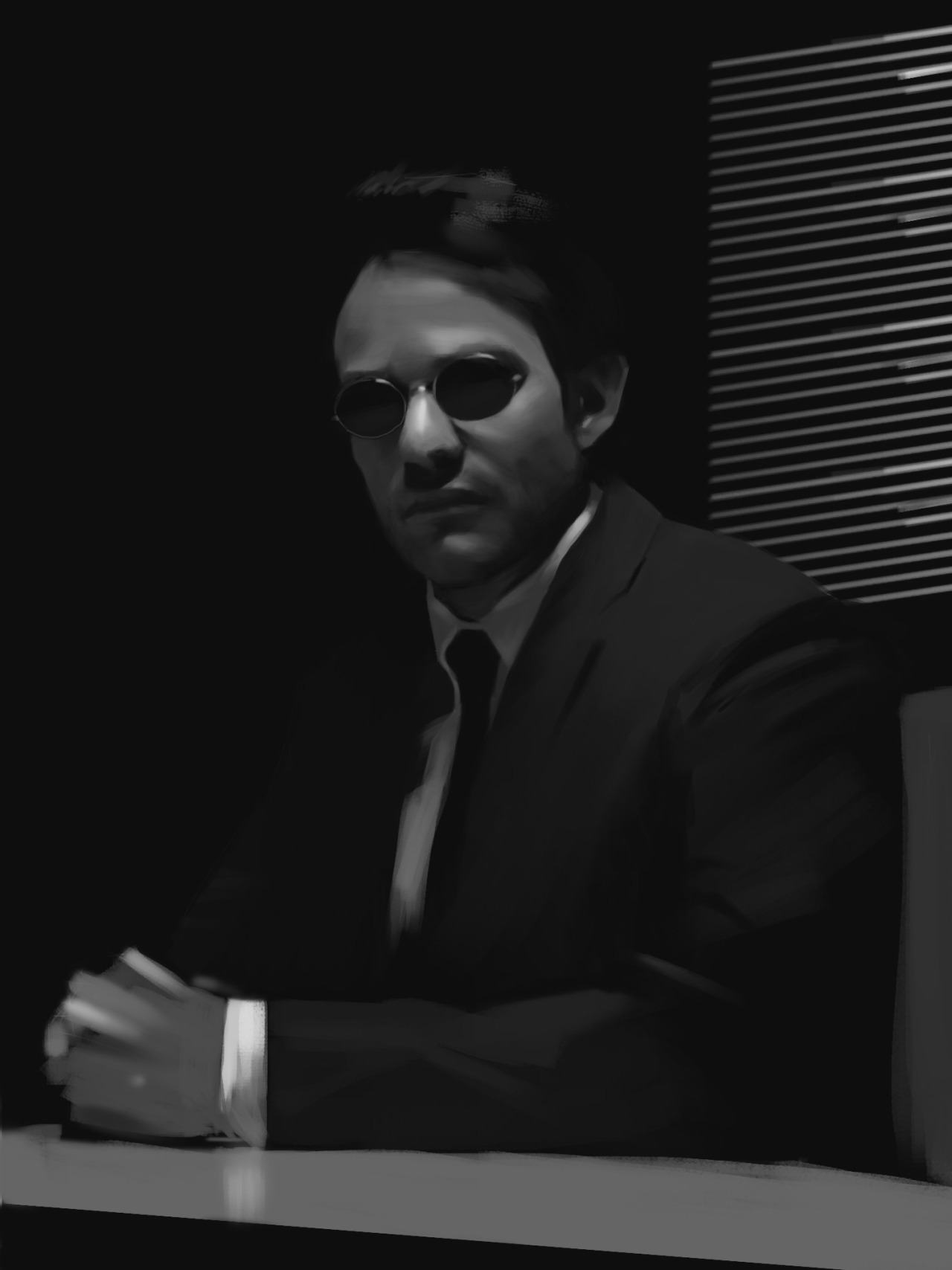 1280x1708 Benjaminjames Digital Painting Study Of Matt Murdock - Daredevil White Painting