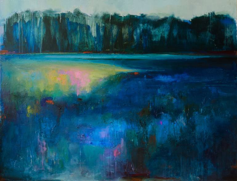 770x590 Saatchi Art Abstract Landscape (Dark Lake) Painting By Anton - Dark Abstract Painting