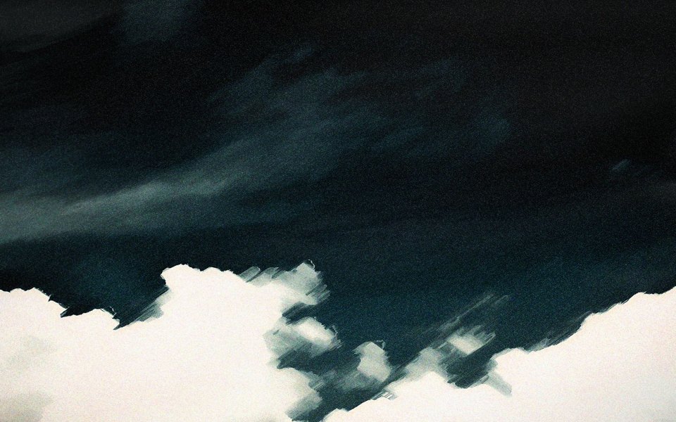 960x600 Download Painted Dark Sky Clouds Wallpaper - Dark Clouds Painting