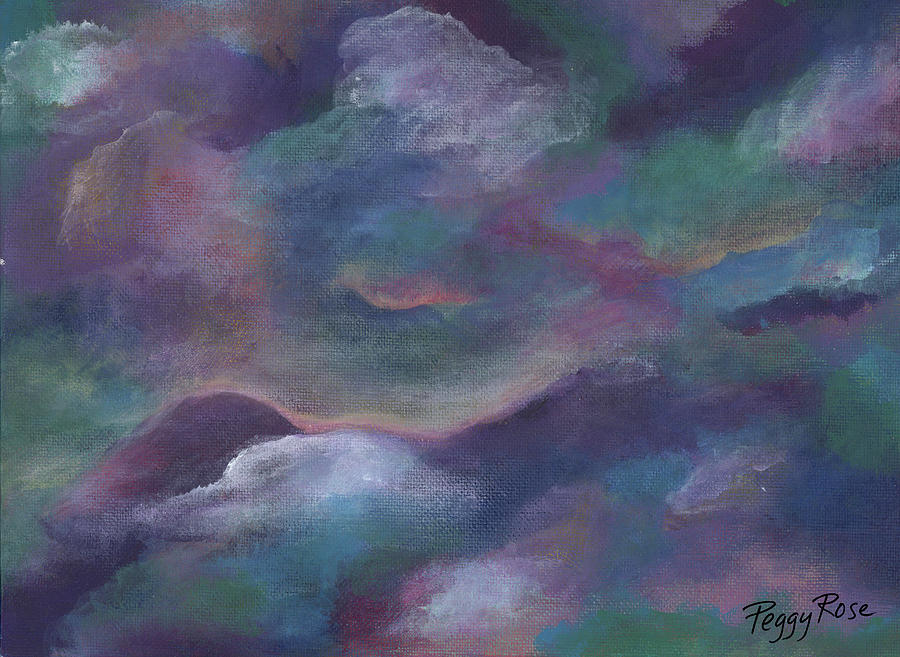 900x657 Fantasy Dark Clouds Painting By Peggy Rose - Dark Clouds Painting