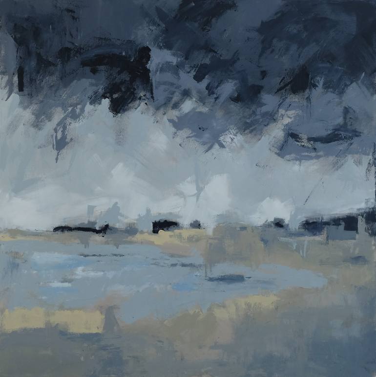 770x771 Saatchi Art Dark Clouds Over Makunufushi Painting By Mike Duckering - Dark Clouds Painting