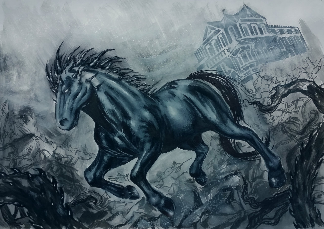 1280x906 Dark Fantasy Horse By Bella Rachlin - Dark Fantasy Painting