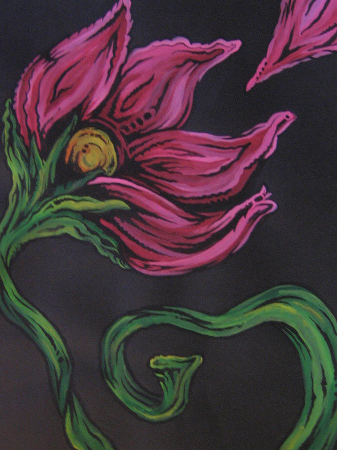675x900 Dark Flower Painting By Gwen Parysek - Dark Flower Painting