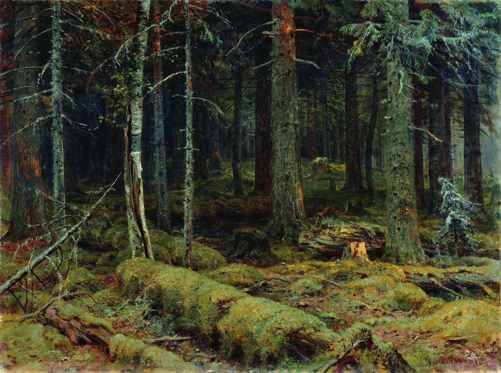 1000x746 Dark Forest 1890 - Dark Forest Painting