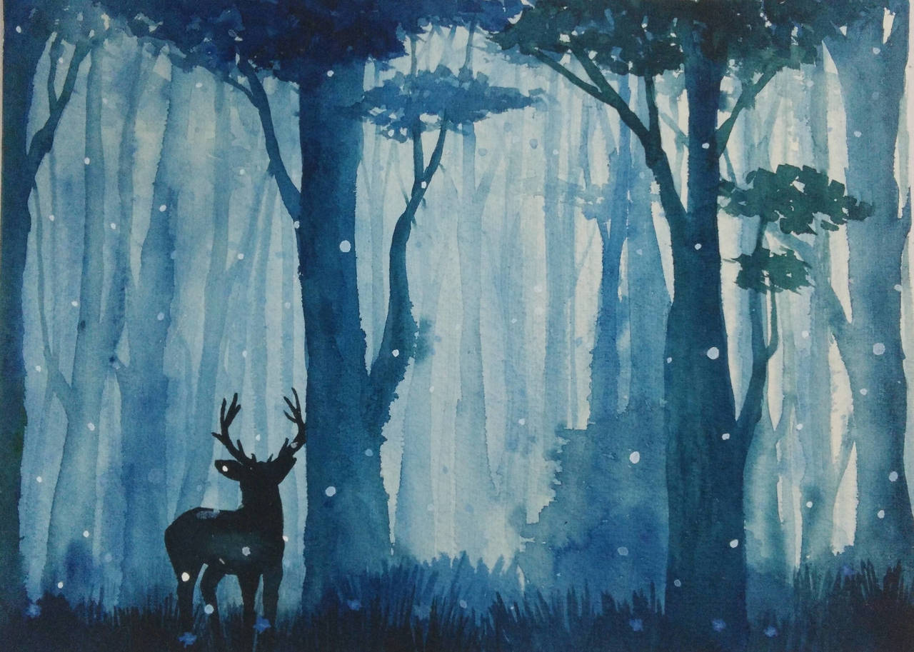 Dark Forest Painting at PaintingValley.com | Explore collection of Dark ...