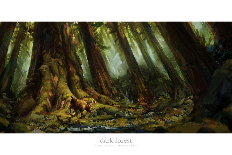 900x600 Dark Forest Painting By Brennan Massicotte - Dark Forest Painting