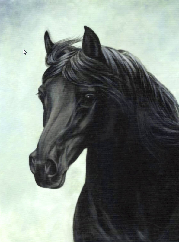 593x802 Downloadable Painting Pattern - Dark Horse Painting