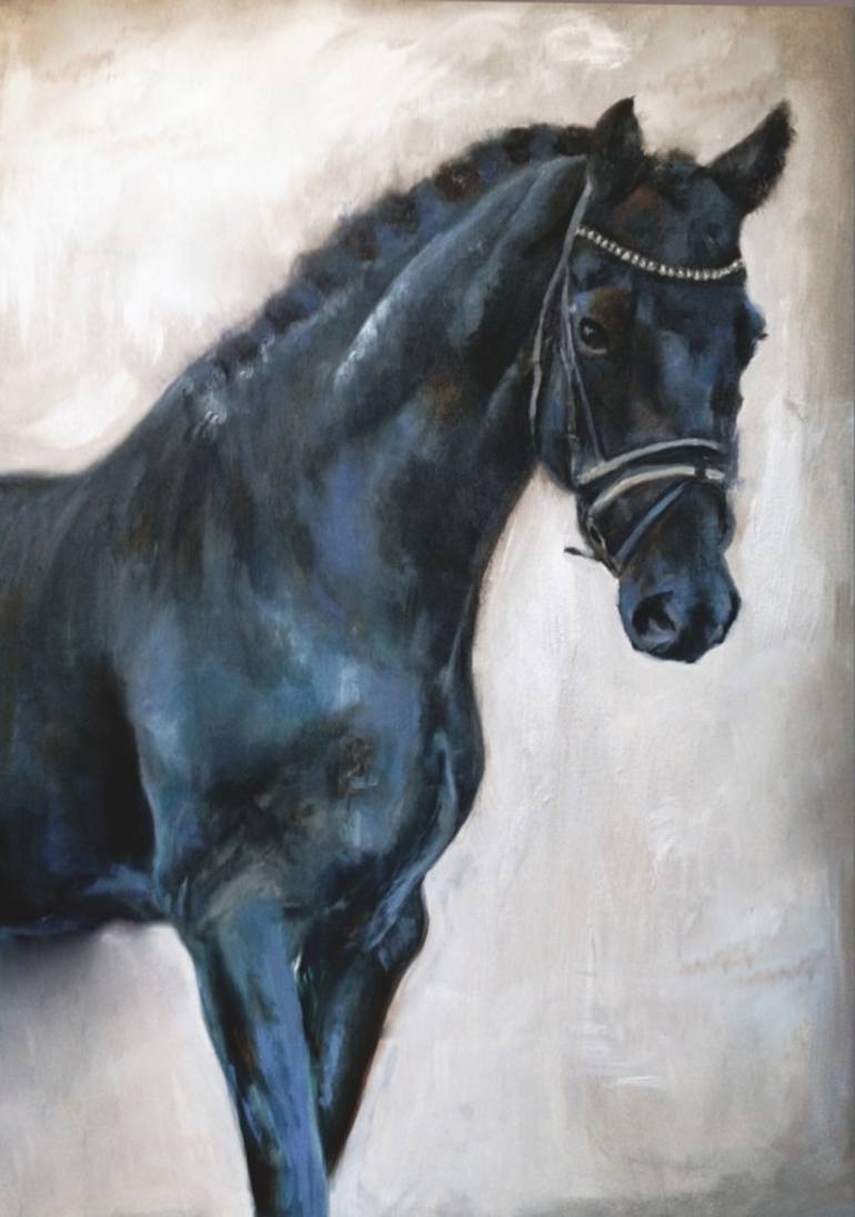 770x1096 Saatchi Art Dark Horse Painting By Hilary Robin Mccarthy - Dark Horse Painting