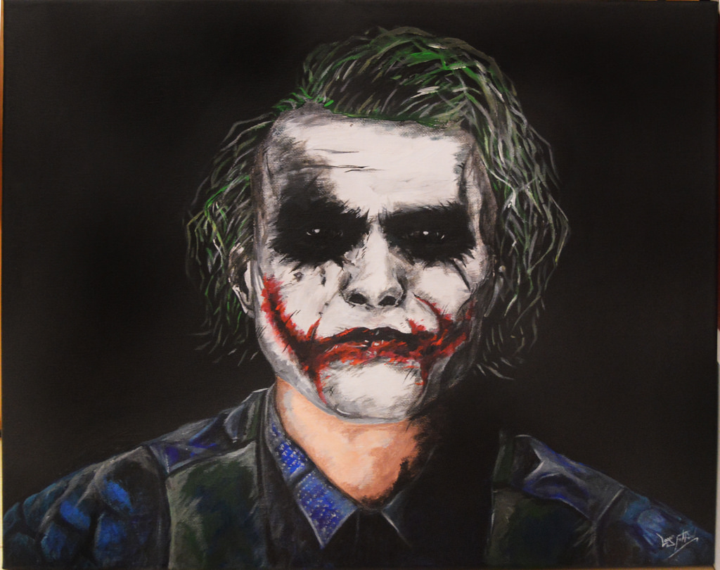 1024x810 The Dark Knight Joker Painting Hey Guys, Did This - Dark Knight Joker Painting