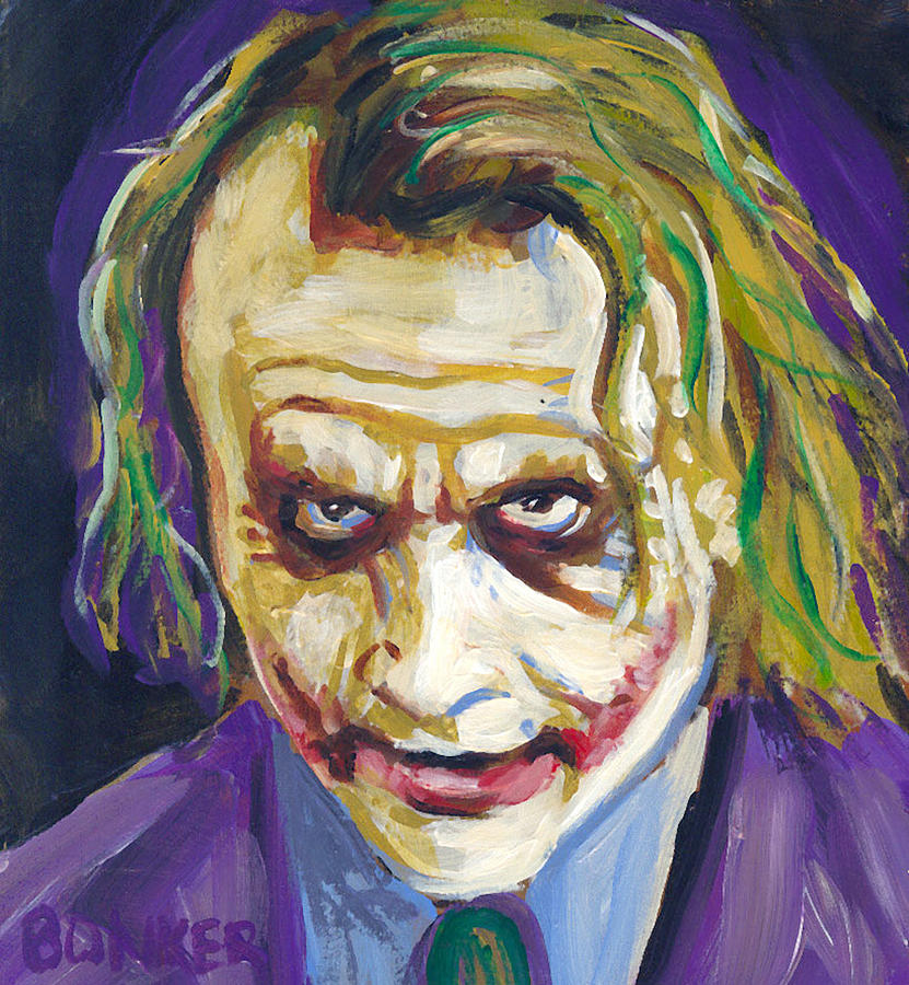 831x900 The Joker Painting By Buffalo Bonker - Dark Knight Joker Painting