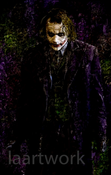 382x600 The Joker From Batman Dark Knight Portrait Painting Canvas Movie - Dark Knight Joker Painting