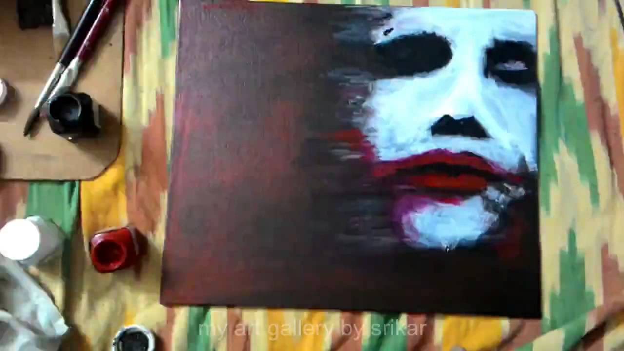1280x720 Joker From Dark Knight Speed Painting - Dark Knight Joker Painting