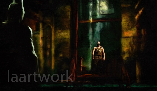 600x350 Batman Vs Bane Dark Knight Rises, 17x11 Painting Canvas Movie Art - Dark Knight Painting