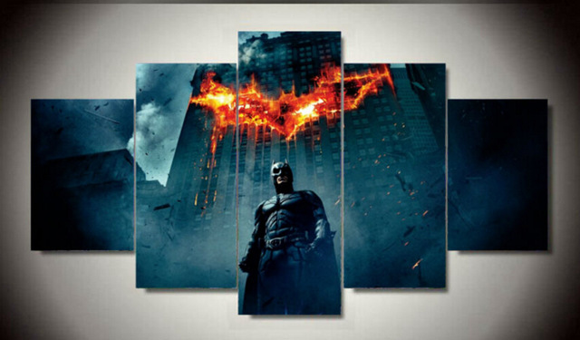 640x375 Framed Printed Batman Begins Dark Knight Painting On Canvas Room - Dark Knight Painting
