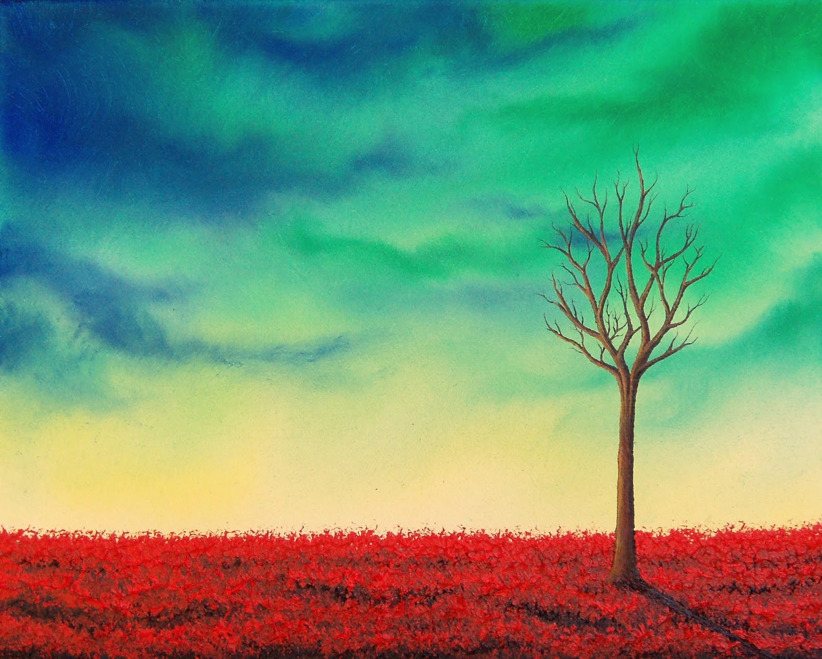 1600x1283 Dark Landscape Painting, Bare Tree Oil Painting, 8 X 10, Original - Dark Landscape Painting