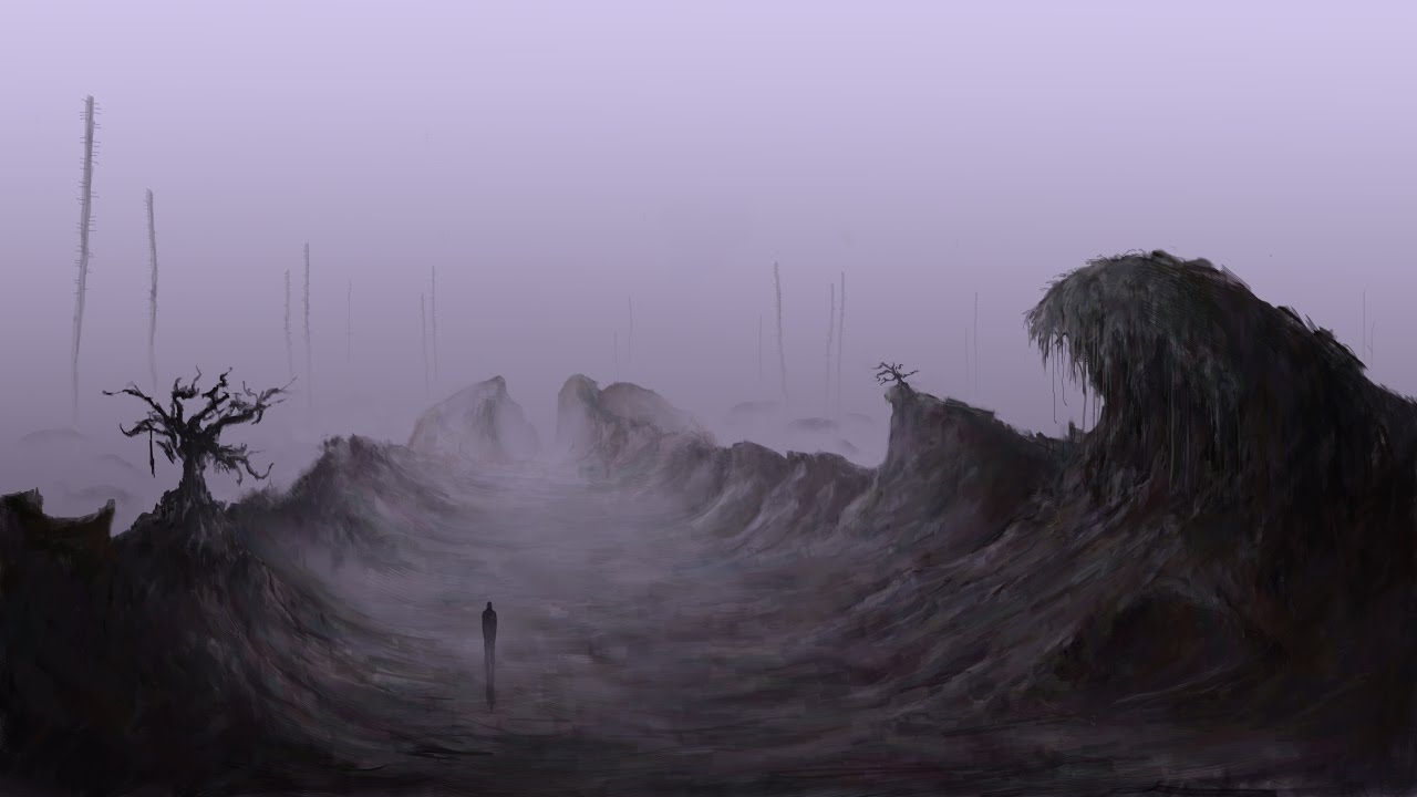 1280x720 Dark Valley Digital Landscape Painting - Dark Landscape Painting