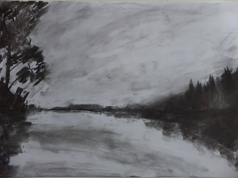 Dark Landscape Painting at PaintingValley.com | Explore collection of ...