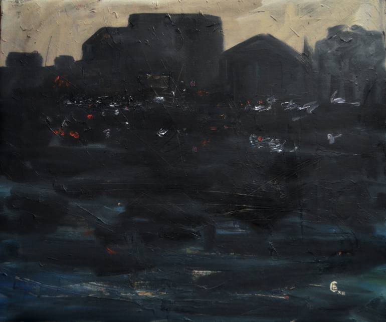 770x643 Saatchi Art Dark Landscape Painting By Vladimir Soloviev - Dark Landscape Painting