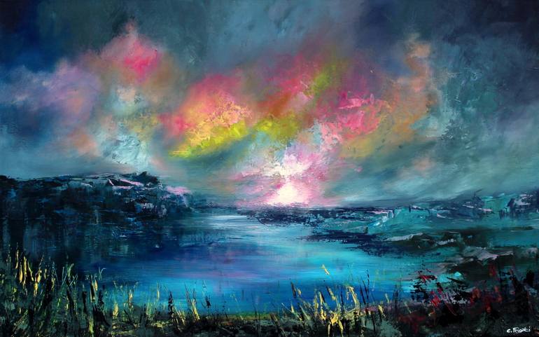 770x481 Saatchi Art Over The Dark Side - Dark Landscape Painting