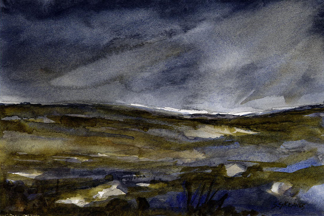 1092x728 Storm Over Ryedale Moor, North Yorkshire - Dark Landscape Painting
