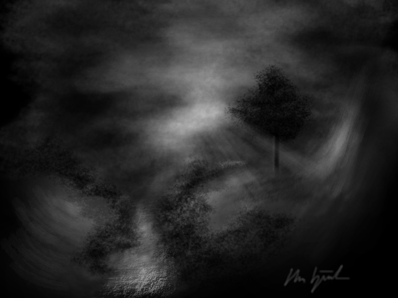 800x600 Dark Landscape By Eviron - Dark Landscape Painting