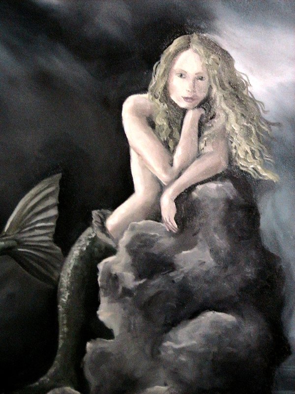 600x800 Dark Mermaid By Isisandwolf - Dark Mermaid Painting
