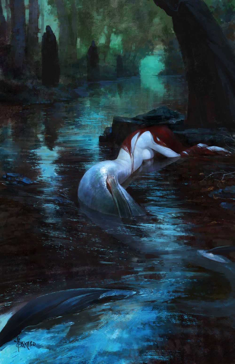 1000x1549 Fate, Bayard Wu On Artstation - Dark Mermaid Painting