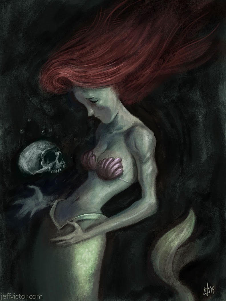 792x1056 Wicked Crispy Unhappily Ever After The Little Mermaid - Dark Mermaid Painting
