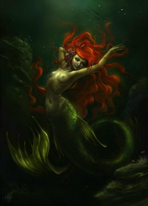 517x720 58 Best Dark Whimsical Images On Sketches, Surrealism - Dark Mermaid Painting