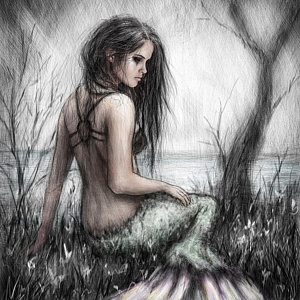 300x300 Dark Mermaid Paintings Fine Art America - Dark Mermaid Painting
