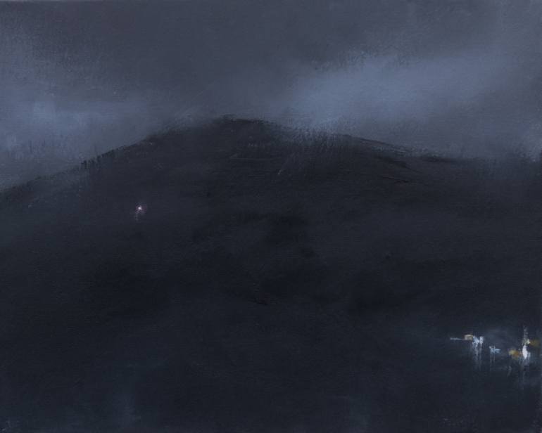 770x616 Saatchi Art Dark Night Over The Mountain Painting By Howard Sills - Dark Night Painting