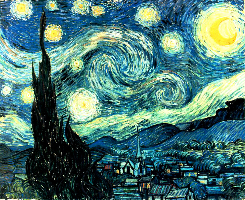 800x654 Starry Night Analysis - Dark Night Painting