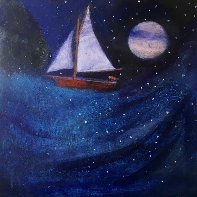 800x800 The Dark Night' Large Print Catherine Hyde - Dark Night Painting