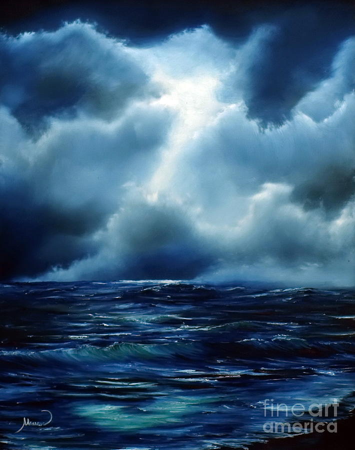 710x900 Dark Sea Painting By Jeff Maurer - Dark Ocean Painting