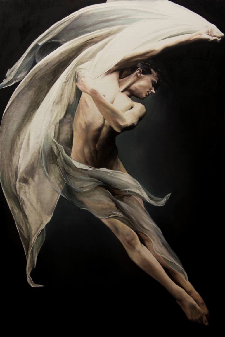 770x1150 Saatchi Art Dancer In The Dark Painting By Yigit Dundar - Dark Painting