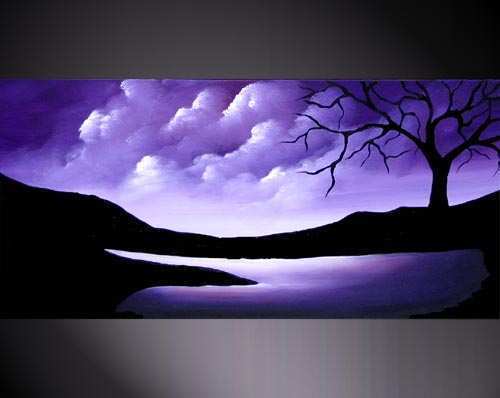 Dark Purple Painting at PaintingValley.com | Explore collection of Dark ...