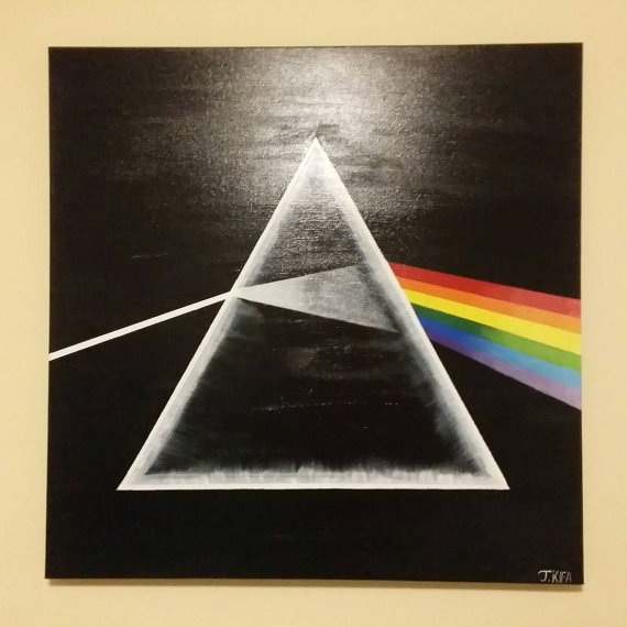 570x570 Original Painting Large Acrylic Canvas Painting Pink Floyd - Dark Side Of The Moon Painting
