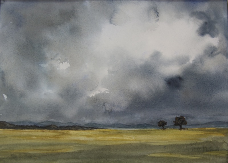 800x570 Jean Lurssen Watercolors Before The Storm - Dark Sky Painting
