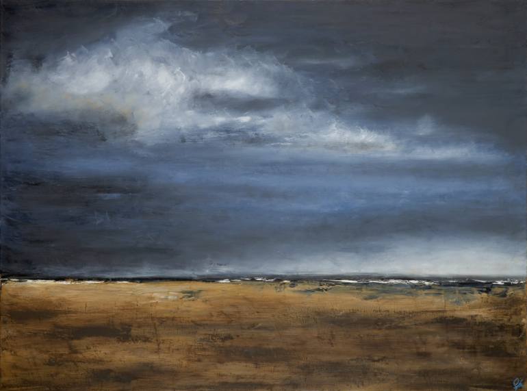 770x571 Saatchi Art Dark Skies Painting By Tricia Strickfaden - Dark Sky Painting