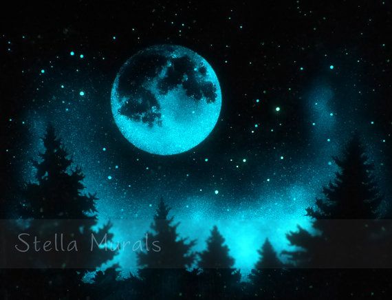570x436 Starry Night Sky Poster - Dark Sky Painting