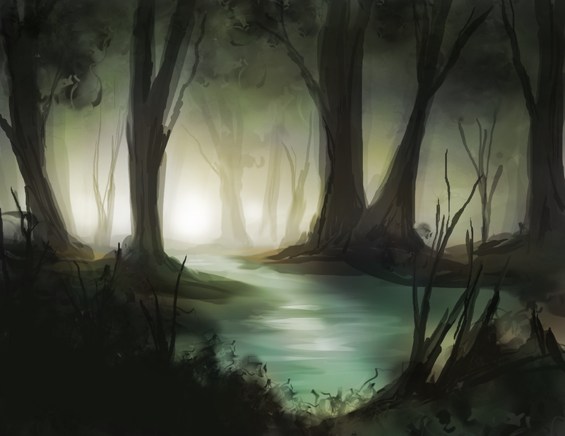 800x618 Forest Swamp Digital Painting By Jdp89 - Dark Swamp Painting