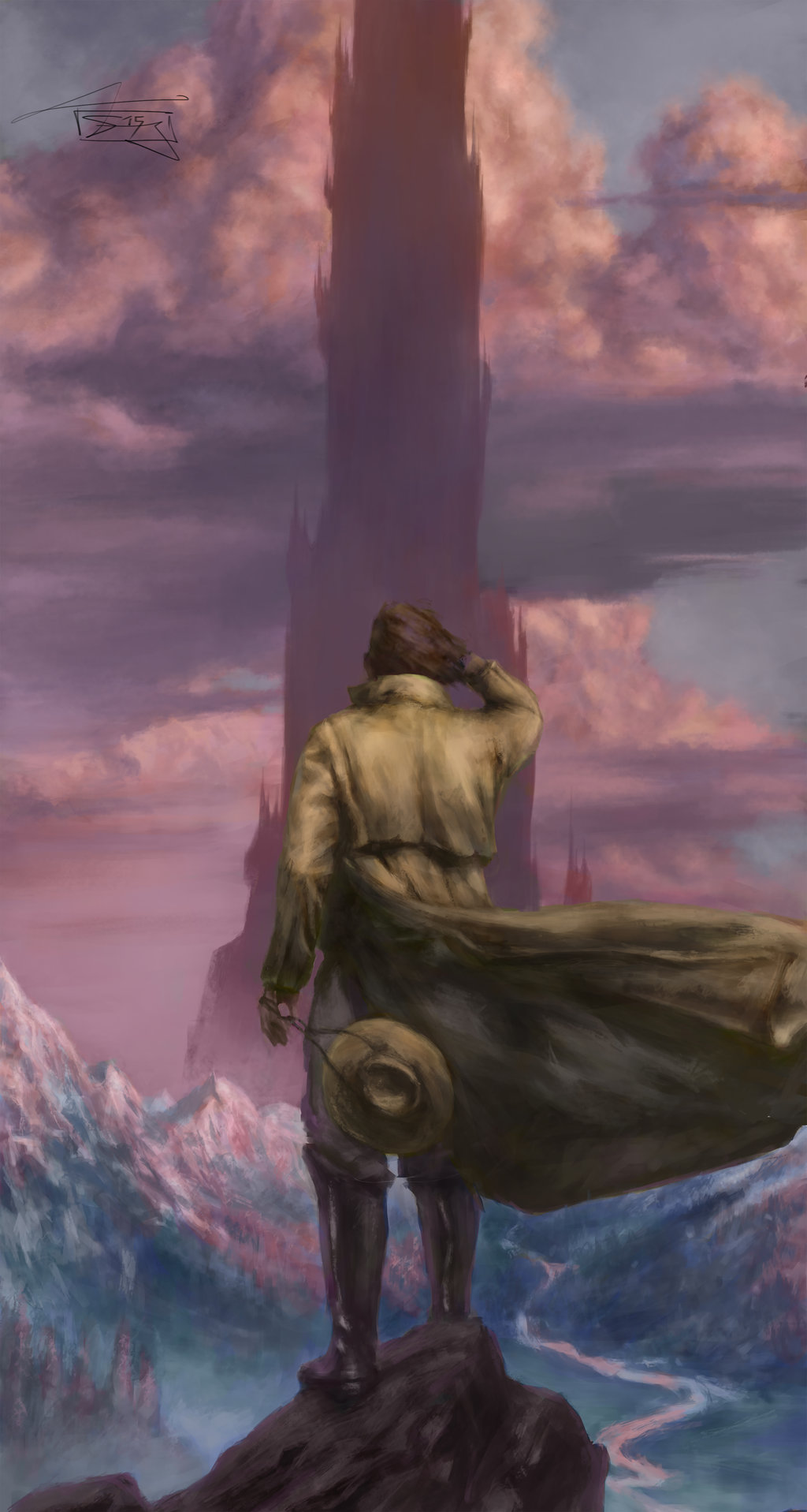 1024x1917 Roland And The Dark Tower By Sgraneberg - Dark Tower Painting