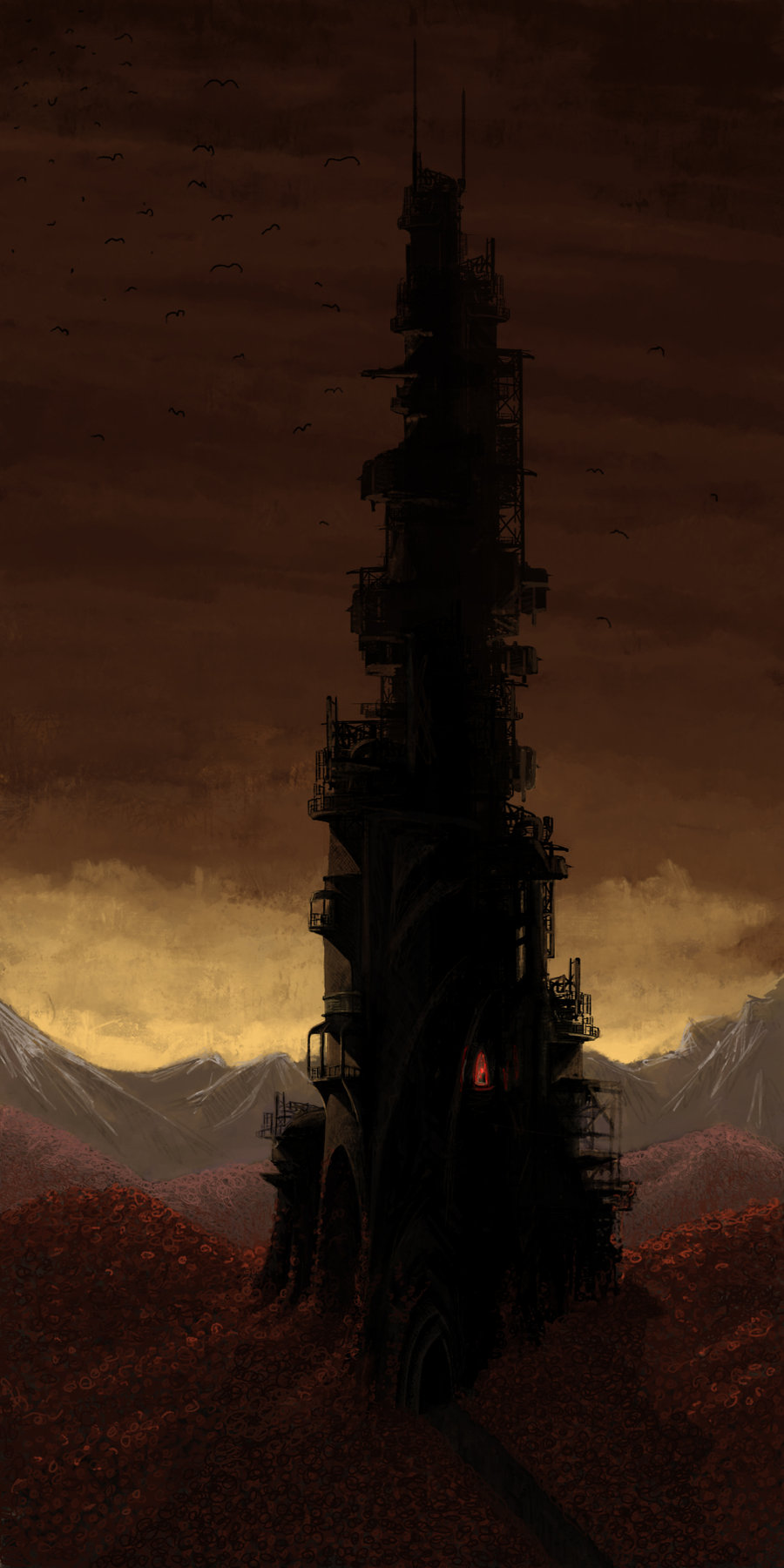 900x1800 The Dark Tower By Namuab - Dark Tower Painting