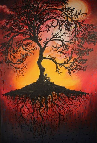 400x586 Heart - Dark Tree Painting
