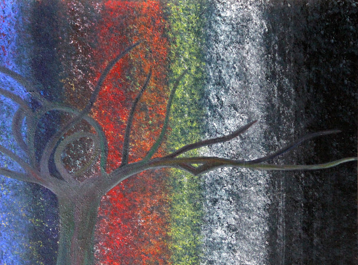 1500x1112 Ingrain 40x30 Dark Tree Painting On Canvas By Jasmin Langsch - Dark Tree Painting