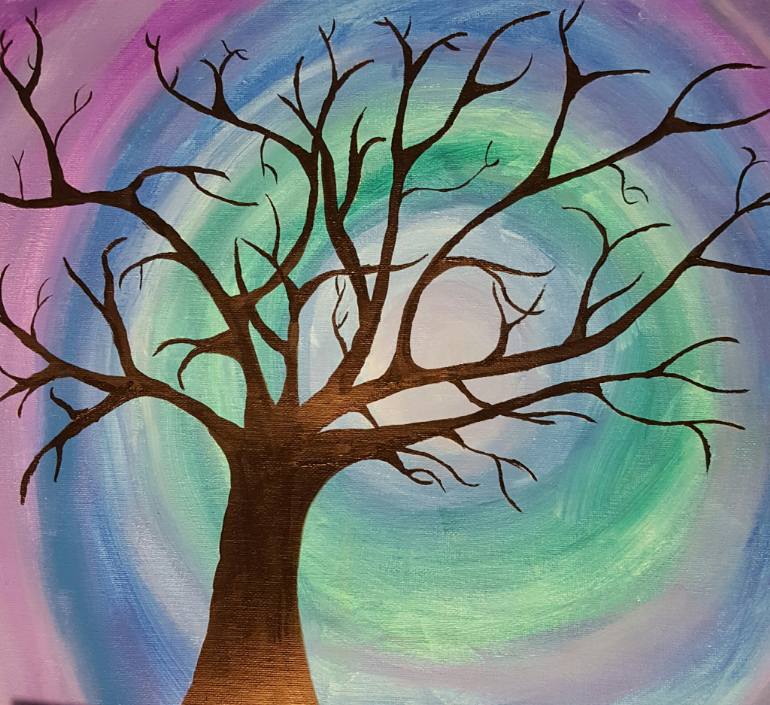 770x705 Saatchi Art Dark Tree Painting By Always And Forever Art - Dark Tree Painting