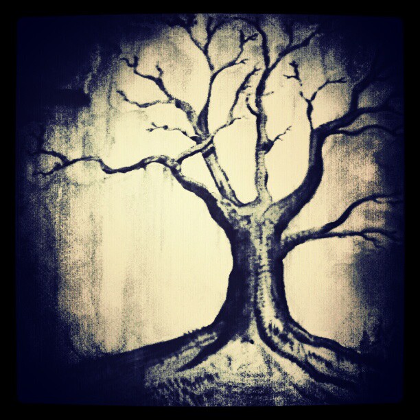 612x612 Painting Nekrodemon Art - Dark Tree Painting