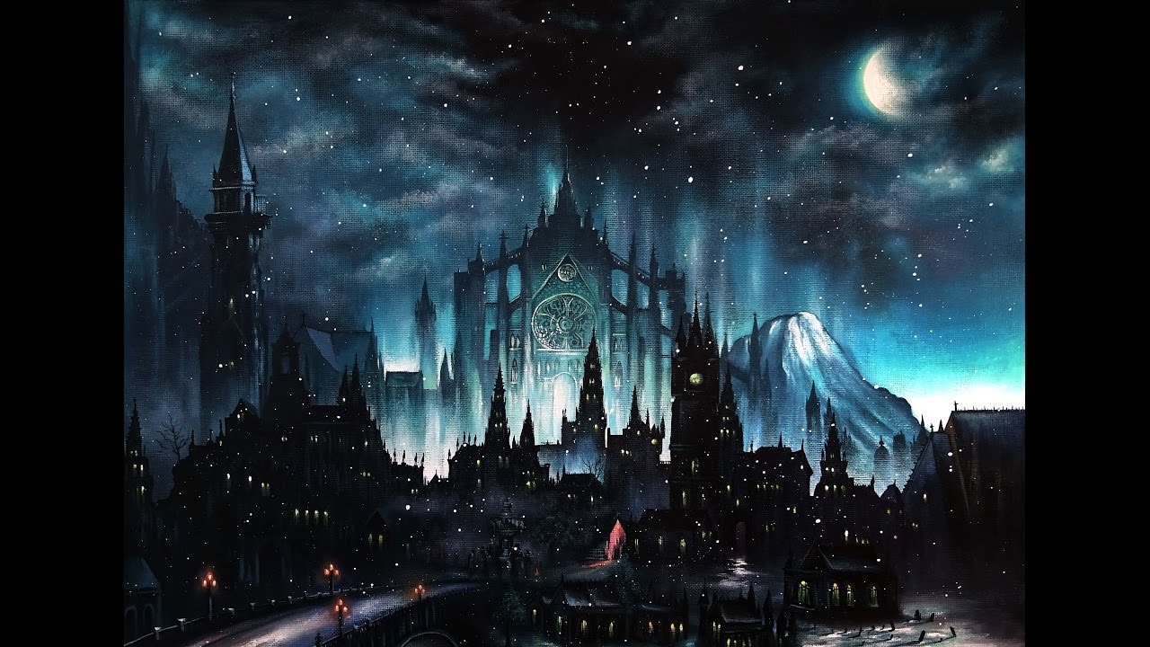 1280x720 Acrylic Painting Time Lapse Dark Souls - Dark Valley Painting